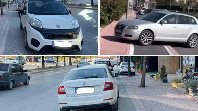 Konya'da ücretsiz otopark kalmadı! Yaya ve bisiklet yolları araçlarla doldu
