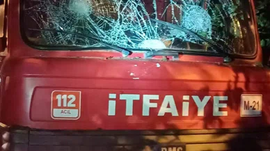 Yangına müdahaleye giden ekiplere saldırı