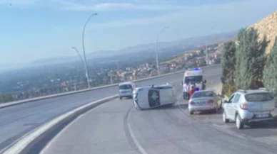 Konya Akyokuş'ta korkutan kaza! Kontrolden çıkan araç takla attı