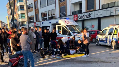 Konya'da kamyonetle motosiklet birbirine girdi! İşte o anlar