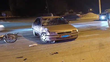 Konya'da motosiklet ve otomobil çarpıştı