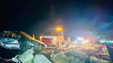 Konya’da kaza! Kontrolden çıkan araç güçlükle durdu