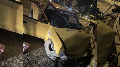 Konya’da kaza! Pikap refüje çarparak durabildi