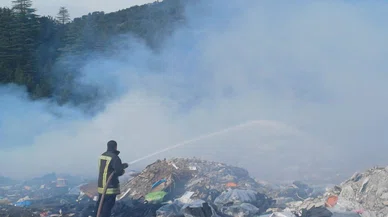 Beyşehir çöplüğünde yangın paniği