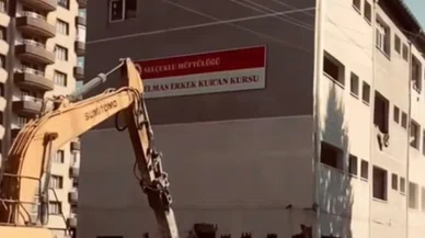 Konya'da binlerce hafızı yetiştiren kurs yıkıldı! İşte o anlar
