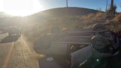 Isparta’da otomobil takla attı: 3 yaralı