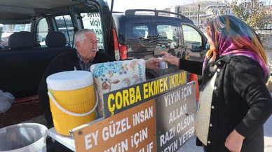 Konyalı çift 7 yıldır hayır duası karşılığında çorba dağıtıyor