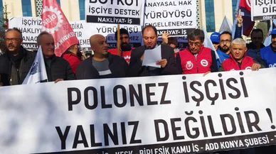 Konya Adliyesi önünde dev protesto. POLONEZ işçilerine destek verdiler