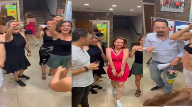 İzmir'de şampanya patlatılan devlet okulunda yeni görüntüler