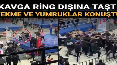 Kick boks maçında kavga ring dışına taştı: 1’i hakem 2 yaralı