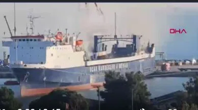 Samsun'da kuru yük gemisi alevlere teslim oldu