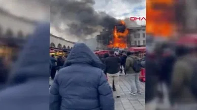 İstanbul'da korkutan manzara; Mısır Çarşısı'nın yanındaki restoranda yangın