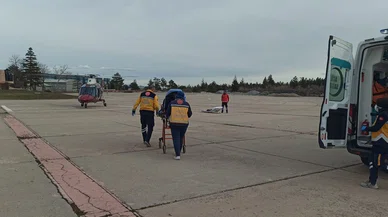 Konya'da hava ambulansı kalp krizi geçiren hasta için havalandı