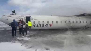 O uçak iniş sırasında işte böyle ters döndü