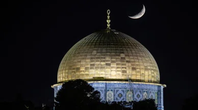 Mescid-i Aksa'dan Ramazan'ın müjdecisi böyle görüldü