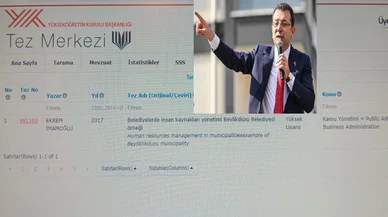 Diploması iptal olan Ekrem İmamoğlu'nun Yüksek Lisans Tezi YÖK Tez Merkezi'nde kaldı