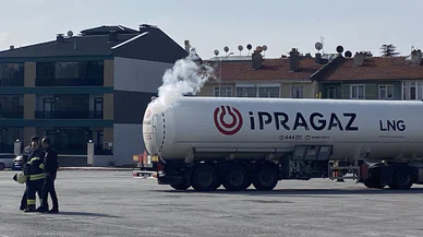 Konya'da korku dolu dakikalar. LNG dolu tankerde sızıntı