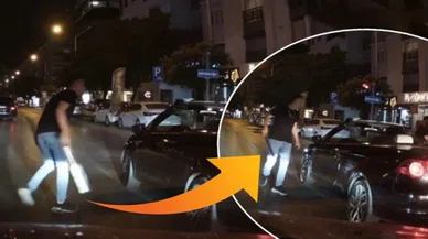 Dehşete düşüren görüntü: Arabadan indi, döner bıçağı çekti