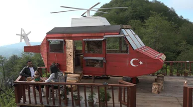 Dağ başına kondu! Tek özelliği Lazkopter olması