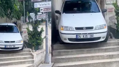 Navigasyon kurbanı olan sürücü kendisini Piyer Loti merdivenlerinde buldu