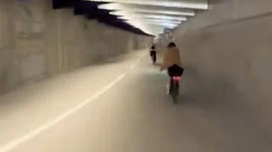 Dünyanın ilk bisiklet tüneli hizmete açıldı