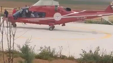 Konya'da hayat savaşı için helikopter ambulans havalandı