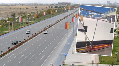 Denizi olmayan Konya'da bir garip tekne kazası. Olduğu yere sıkıştı