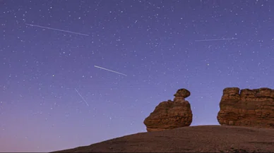 Meteor yağmuru Konya semalarında büyüleyici görüntüler ortaya çıkardı