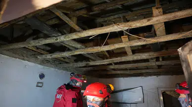 Düğün çerezi hazırlayan ailenin başına evin tavanı çöktü