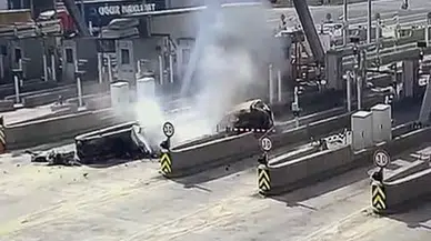 Kuzey Marmara Otoyol gişesinde feci kaza kamerada