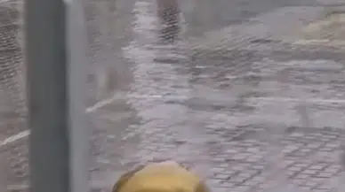 Tek başına ve yağmur altında: O öğrenci herkesi gururlandırdı