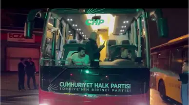 CHP seçim otobüsünün önü kesildi: Çağlayan hareketli