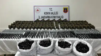 Konya'da jandarma ekipleri çok sayıda silah parçası ele geçirdi