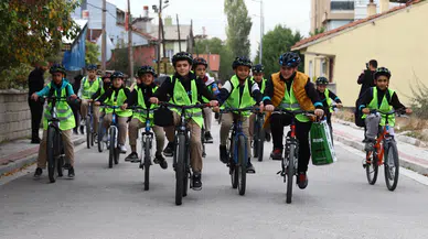 Konya'da okula bisikletle giden öğrenci sayısı artıran proje