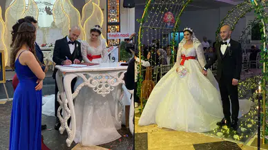 Konya'da hakem çift evlendi: Berna ve Mehmet'ten ömürlük imza