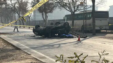 Konya'da makas atan otomobil ağaca çarpıp takla attı: 1 ölü