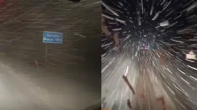 Konya-Antalya karayolu beyaza büründü: Alacabel'de yoğun yağış