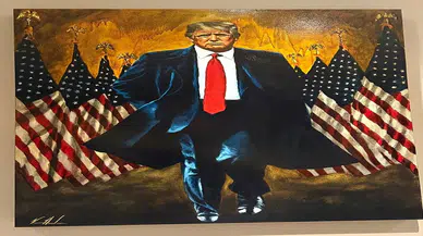 Ne yapmaya çalışıyor? Trump'ın yeni portresi Beyaz Saray'a asıldı