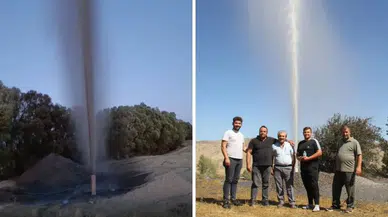 İneklerine su içirmek için sondaj yaptı yeraltından fışkıranla şok oldu
