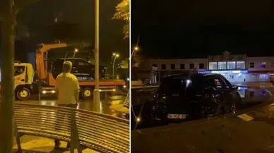 Alkollü sürücünün navigasyonla sınavı: Süs havuzuna daldı