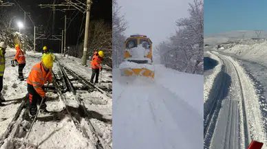 Raylarda kar ve buzla mücadele: Demiryolcular 7/24 sahada