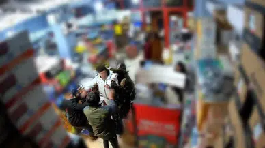 Ailecek marketi bastılar: Ortalık savaş alanına döndü