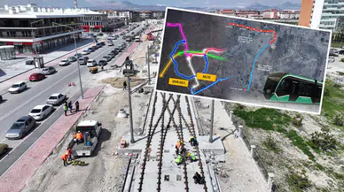 Konya'nın yeni hattında kritik viraj: Tramvay rayları yere iniyor