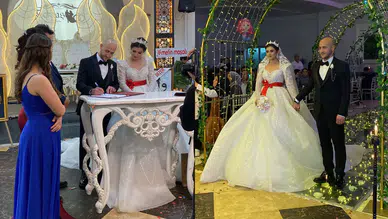 Konya'da hakem çift evlendi: Berna ve Mehmet'ten ömürlük imza