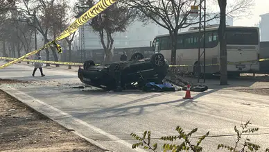 Konya'da makas atan otomobil ağaca çarpıp takla attı: 1 ölü