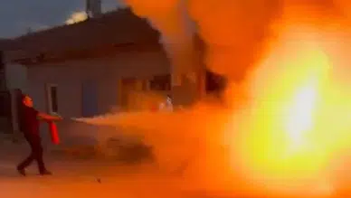 Konya'daki ot yangını motosiklete sıçradı