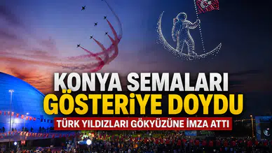 Konya semaları gösteriye doydu: Türk Yıldızları gökyüzüne imza attı