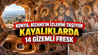 Konya'nın gizemli yanı ortaya çıkıyor: Kayalıklarda 14 fresk var