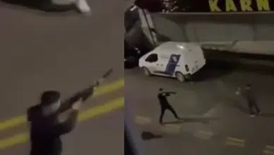 Pompalı silahla kavga: O anlar kameraya yansıdı