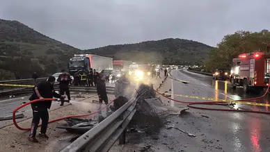 Sandıklı'da acı kaza: Otomobilin içerisinde yanarak can verdi